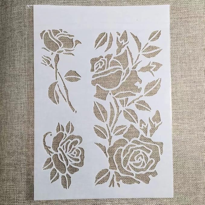 TIAMECH A4 Reusable Rose Flowers Stencil - Image 2
