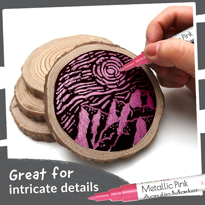 5 Acrylic Metallic Pink Paint Pen - Image 4