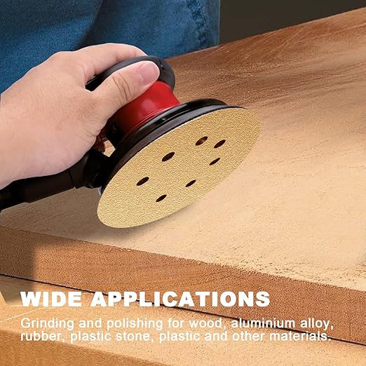 AEROPRO Tools 5 Inch Sanding Discs Hook and Loop, 80/120/240/320/400 Grit Orbital Sander Sandpaper, Sanding Pads for Wood and Automotive, 50 Pack
