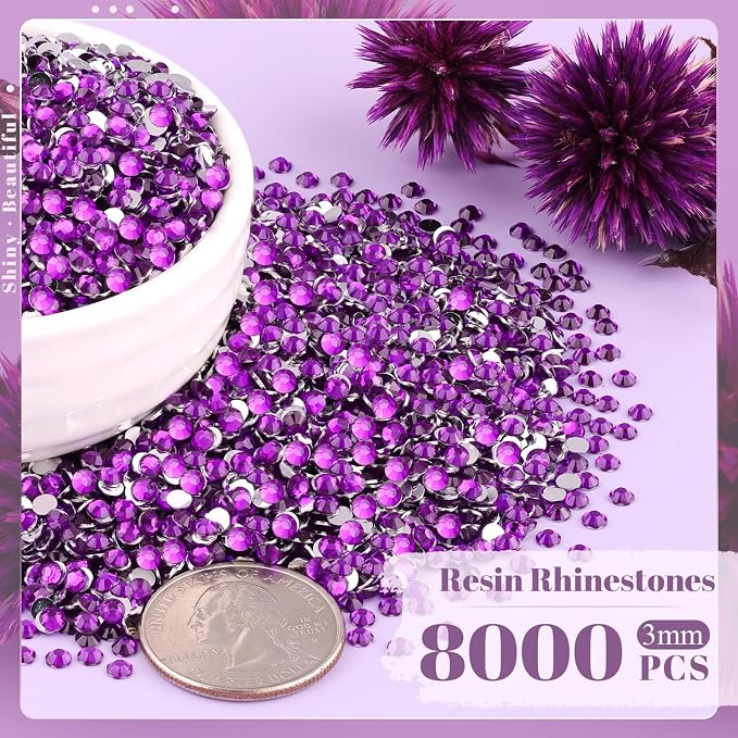 8000PCS 3mm Resin Rhinestones Bulk - Image 2