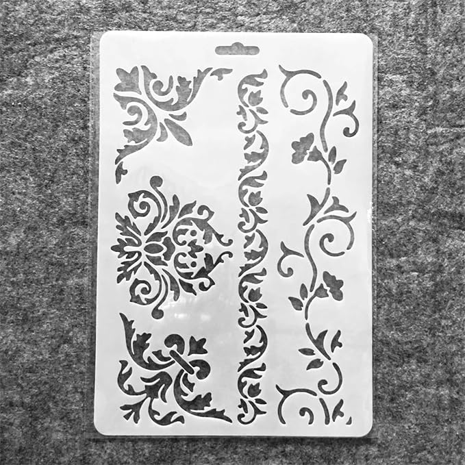 TIAMECH A4 Reusable Floral Edge Line Stencil - Image 7