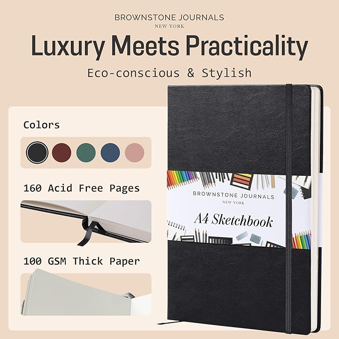 BROWNSTONE JOURNALS A4 Sketch Book Hardcover - Image 2