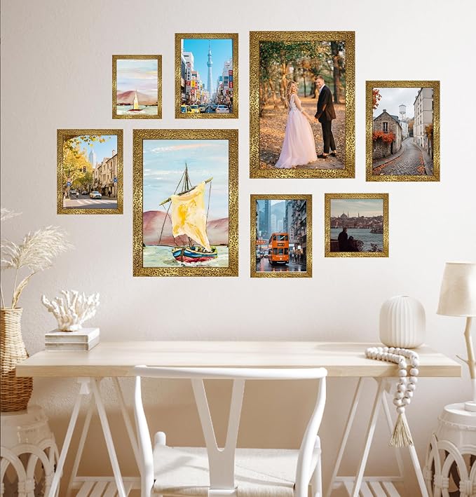 KTKDE 8.5x11 Picture Frame Set of 2, Ornate Vintage Gold Photo Frames 8.5 x 11 - Image 3