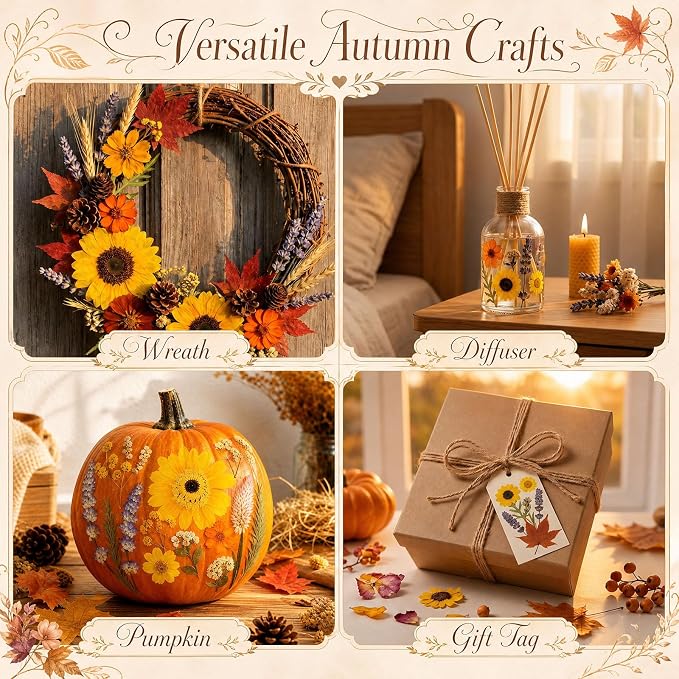 15 Types Fall Dried Pressed Flowers - Image 3