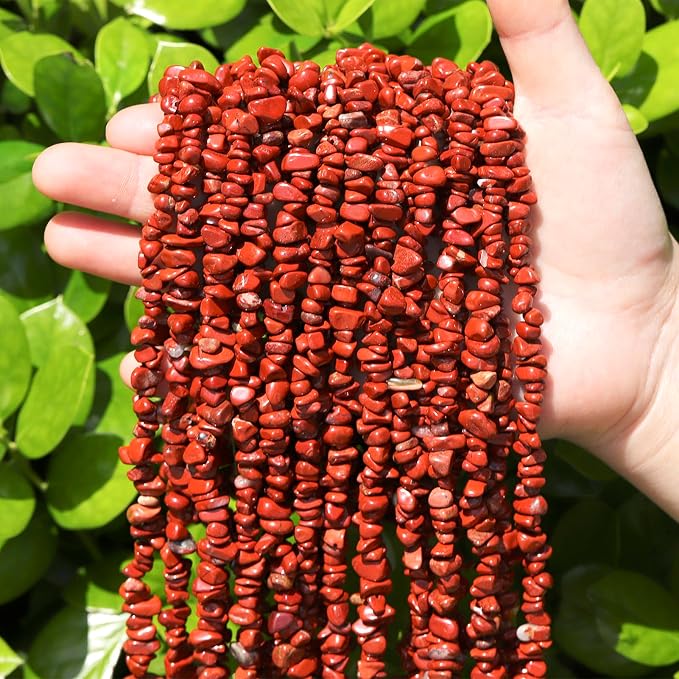 200 Pcs Crystal Chip Beads for Jewelry Making 5-8mm Red Jasper | Natural Chip - Image 2