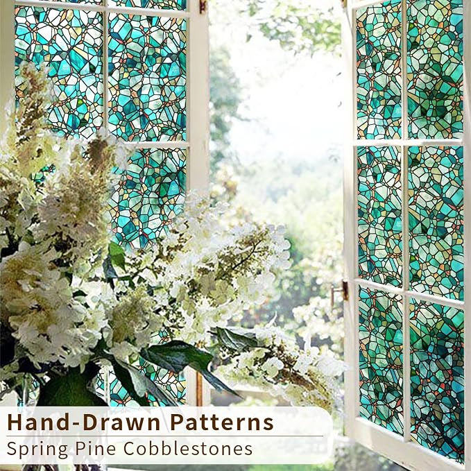 funlife Original Hand-Drawn Faux Stained Glass Window Film, Double-Sided Static - Image 5