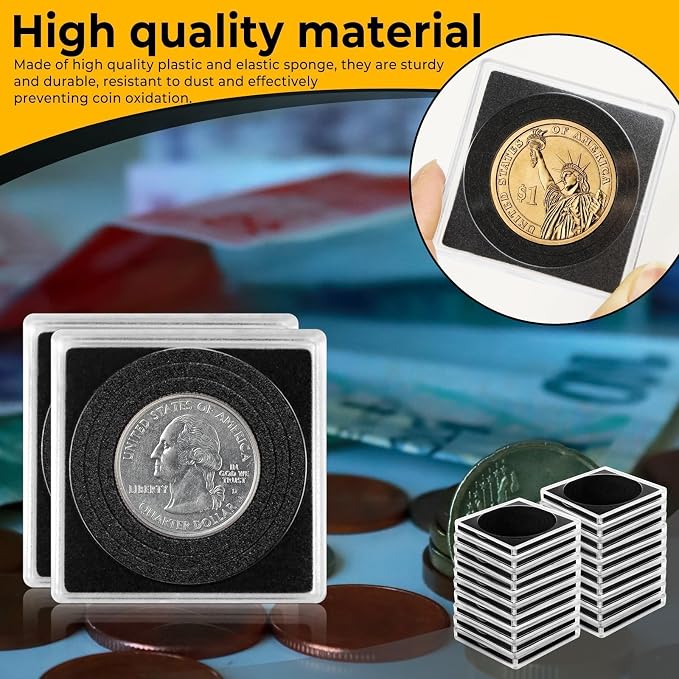 120 Pcs Adjustable Acrylic Coin Holder, Coin Collection Cases - Image 5