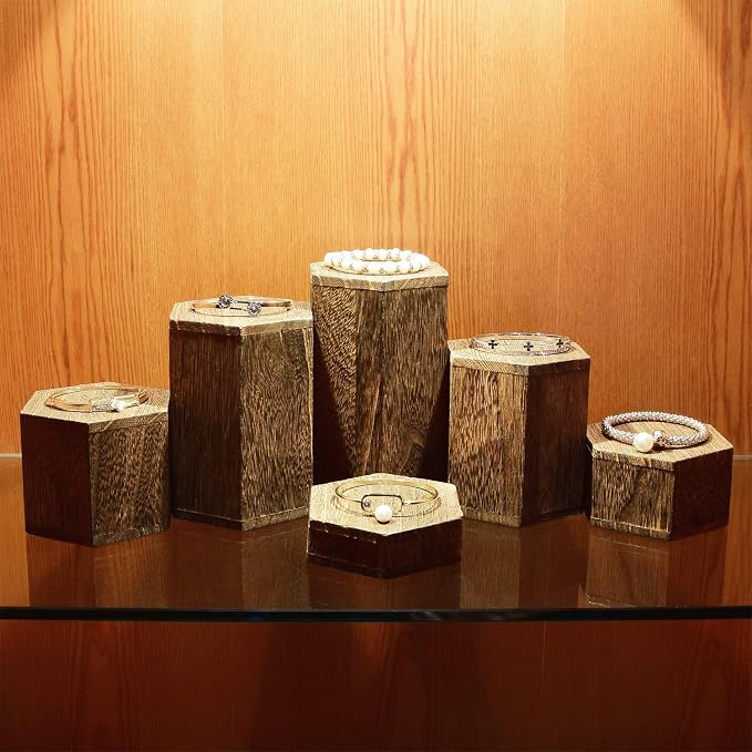 MOOCA Wooden 6 Pcs Hexagon Risers - Image 7