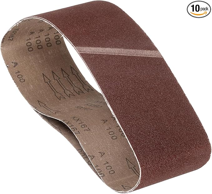 10 Pcs Sanding Belts 4 x 36 Inch 100 Grit Aluminum Oxide Abrasive Sandpaper for Belt Sander Metal Grinding Wood Working Weld Rust Removal