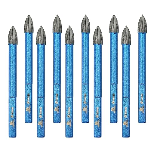 Masonry Drill Bit BRSCHNITT 1/4"*10pcs Carbide Tips Concrete Drill Bit Set for Pots Bottles Ceramic Tile Glass Brick Ceramic Triangle Shank