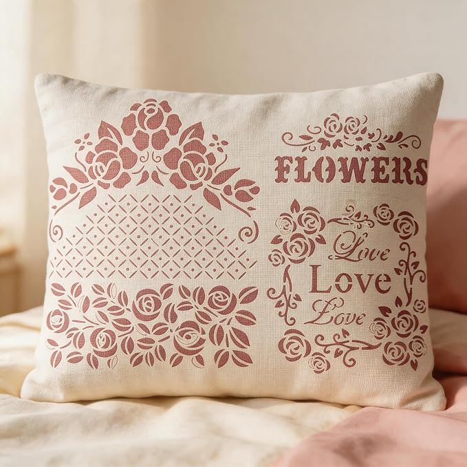 TIAMECH A4 Reusable Flowers Love Stencil - Image 3
