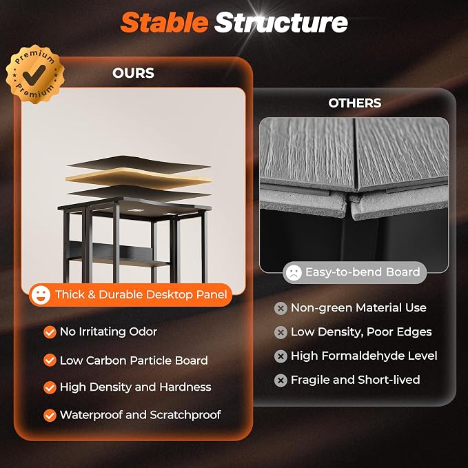 Huuger Folding Desk with Storage Shelf, 23.6 Inch Foldable Computer Table - Image 9