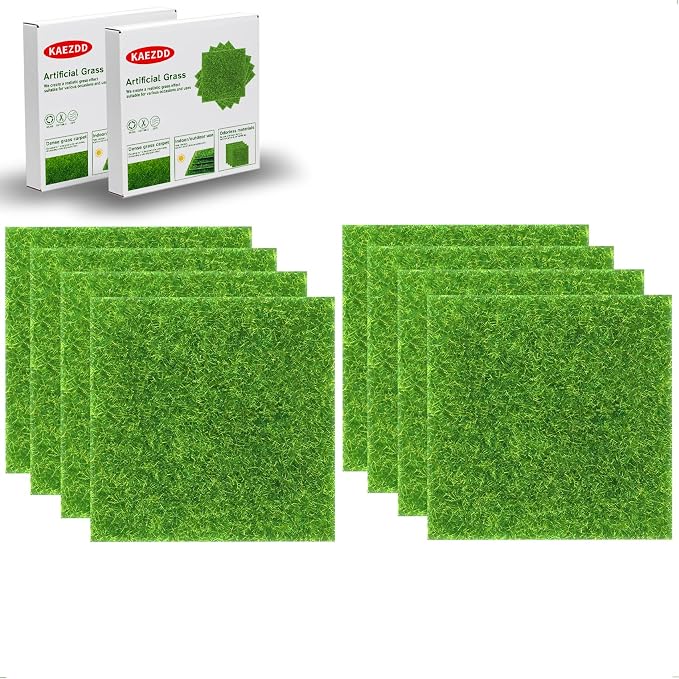 8 Pcs 6 X 6 Inch Fake Grass Decor by KAEZDD