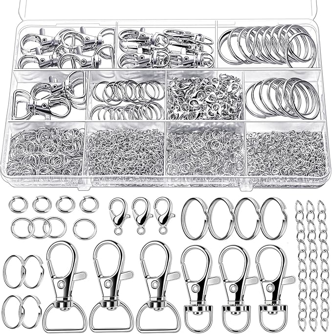 Teenitor 524PCS Keychain Making Kit, Key Chain Clips, Key Chain Rings, Lanyard by PERFECTYOURBEAUTY