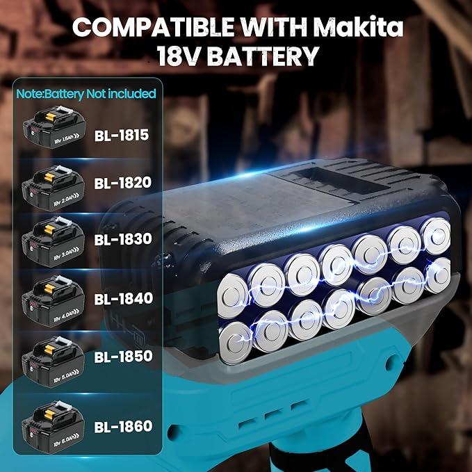 Cordless Jigsaw with LED Work Light, 0°- 45° Bevel Cuts, 3 Orbital Settings for Straight/Curve/Bevel/Circle Cutting (Compatible with Makita 18V Battery)