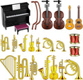 Civaner 24 Pcs Dollhouse Musical Instruments Christmas Miniature Violin Piano by Civaner