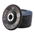 Merryland Flap Disc 4 1/2 inch Metal for Angle Grinder, 4.5inch 80 Grit T29 Flap Wheel 10 Pack, Blue Zirconium Corundum INOX Stainless Steel Iron Universal, Craft-Line FC1107414-10