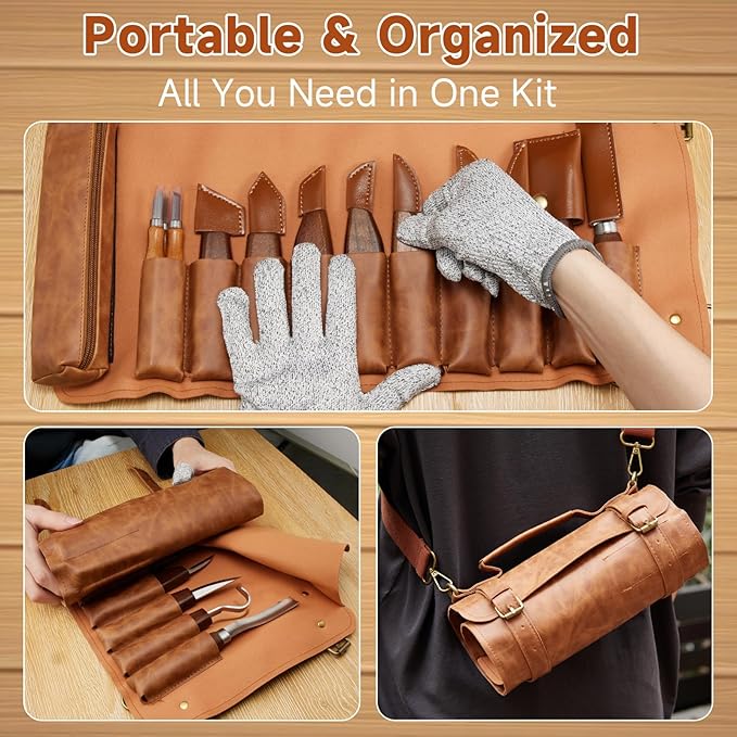 Wood Carving Kit, Professional Whittling Knife Set, Wooden Hand Knives - Image 5