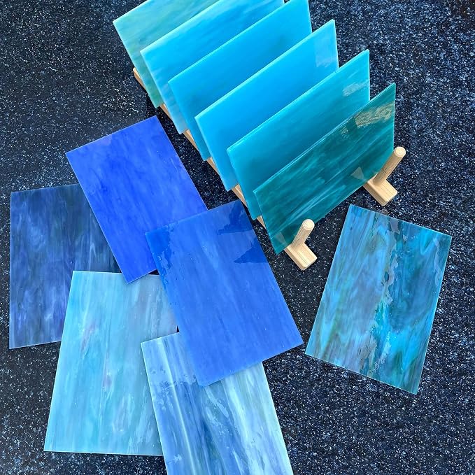 LITMIND 12 Sheets Blue Stained Glass Variety Pack, 4 x 6 Inch Smooth Opaque Art - Image 5