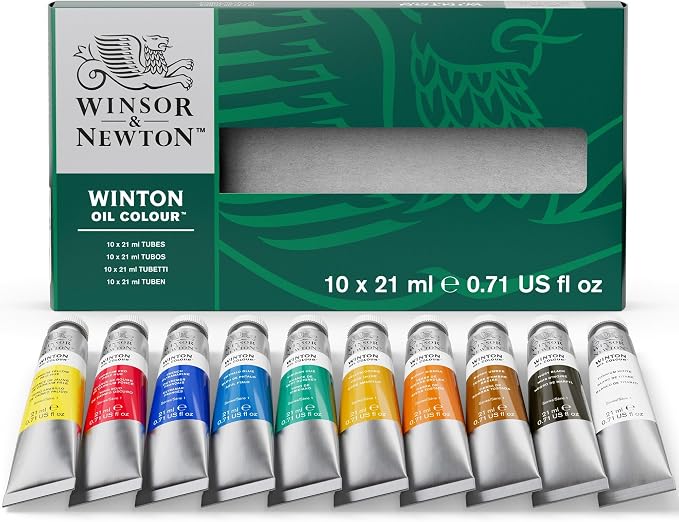 Winsor & Newton Winton Oil Color Paint, Basic Set, 10 x 21ml Tubes - Image 11