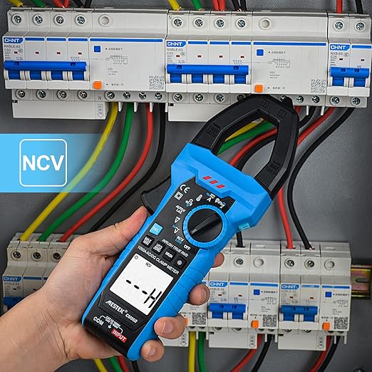 MESTEK Digital Clamp Meter Multimeter with Inrush Current, 1000A TRMS Amp Voltage Tester with VFD & LOZ Mode; Measures AC/DC Current Voltage Temperature Resistance Capacitance Frequency Continuity NCV