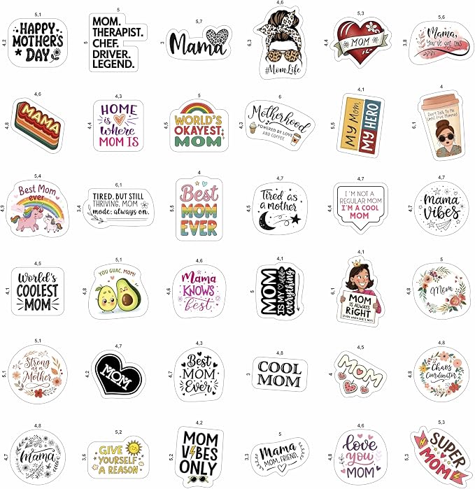 100Pcs Funny Mom Stickers for Water Bottle, Phone - Image 3
