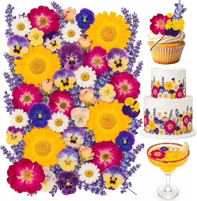 70 Pcs 11kinds Edible Dried Pressed Flowers by Unknown