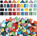 LITMIND 1.1LB Striped Crystal Glass Mosaic Tiles – Rainbow Mix Assorted Shapes by LITMIND