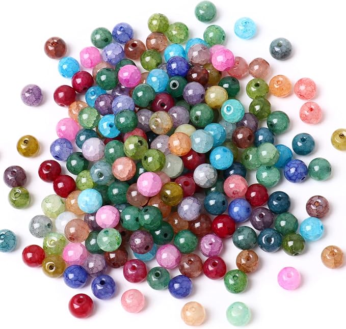 160PCS Natural Stone Beads 10MM Agate Spacer Beads Bulk by Cadikez