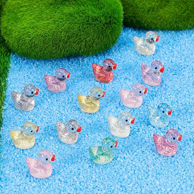 240 Pcs Glitter Mini Resin Ducks, Colorful Tiny Small Plastic Ducks Figures to - Image 6