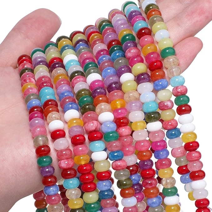 Songxi 5x8mm Natural Mixed Color Stone Rondelle Beads, Gemstone - Image 9
