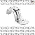 OHLECTRIC Heavy Duty Pipe Strap (100 Pack - ¾ Inch) Zinc-Plated Steel EMT Conduit Clamps - 1 Hole Reinforced Rib Design - Snap-On Installation - Metal Pipe Strap for EMT Conduits