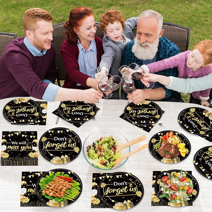 48Pcs We Will Miss You Paper Plates and Napkins Farewell Party Decorations - Image 7