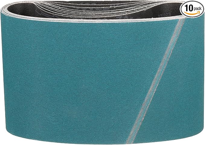 8 x 29.5 Inch Sanding Belt, 10 Pcs 36 Grit Zirconia Knife Sharpener Belts Work Sharpening for Belt Sander Knife Carving Tool Metal Working
