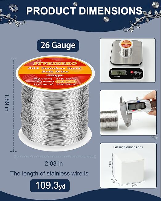 FIVEIZERO 26 Gauge 304 Stainless Steel Wire - Image 2