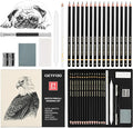 21pc Drawing Sketching Pencil Set Graphite 14B-5H & Charcoal Pencils | by GETFOO