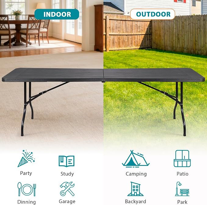 SUPER DEAL 8FT Folding Picnic Table - Image 7