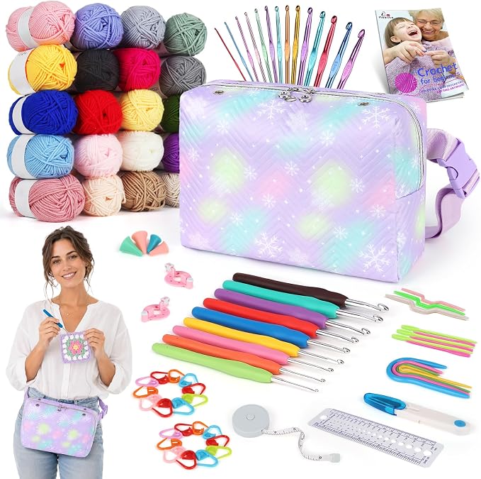 Aeelike Crochet Kit for Beginners Adults, Complete & Colorful Yarn Kit by Aeelikescrochetworld