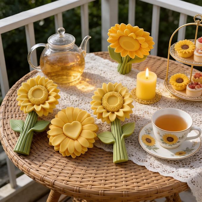 2PCS 3D Sunflower Candle Silicone Mold - Image 3