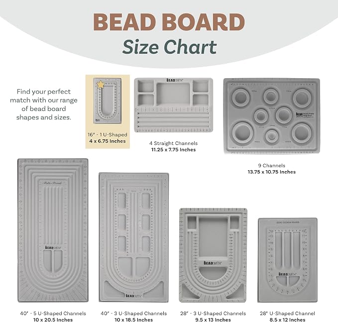 The Beadsmith Mini Bead Board, 16” U-Shaped Channel, 4 x 6.75 inches, Design - Image 6