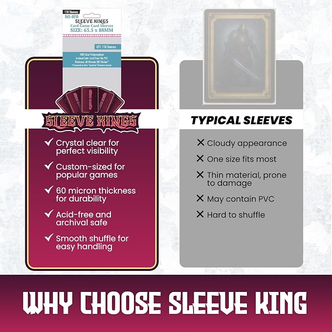 Sleeve Kings Card Game Card Sleeves 63.5x88mm – Protective Covers - Image 6