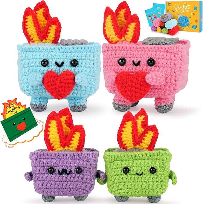 Crochet Kit for Beginners, Emotional Positive Support Beginner Crochet Kits for by FortuningsJDS