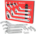 Adjustable Spanner Wrench Set, 8pcs Motorcycle Coilover Shock Adjustment Tool Hook C Spanner Wrench for Pipes Heating, Cars Suspension System