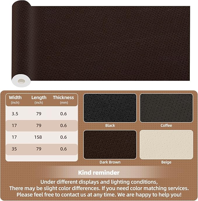 Leather Repair Patch, Strong Sticky Repair Patch Self Adhesive Waterproof, DIY Large Leather Patches for Couches, Furniture, Sofa, Car, Chair (Black, 3.5X79 inch)
