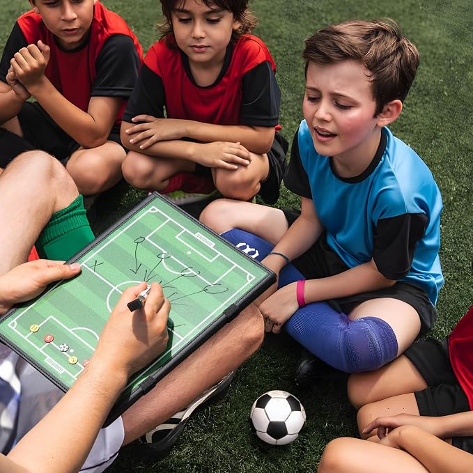 WISYOK Leather Covered Magnetic Soccer Lineup Board, Foldable and Portable - Image 6