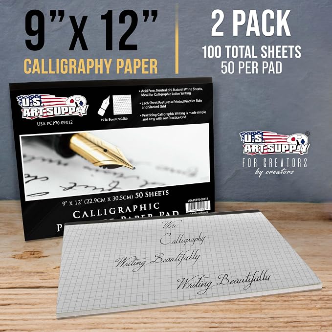 U.S. Art Supply Calligraphy Practice Paper Pad - Image 2