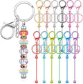 Tondiamo 12 Pcs Beadable Keychains Bars Bulk Blank Beaded Metal Keychain by Tondiamo