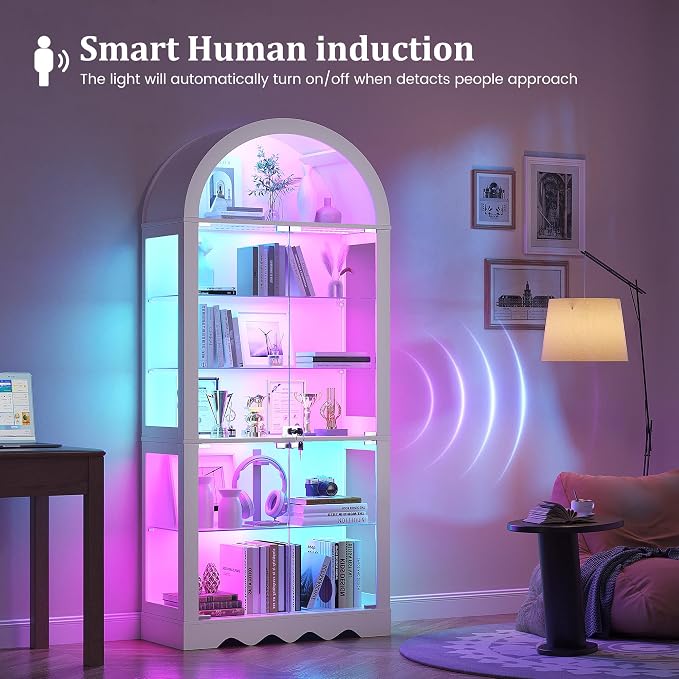 6-Tier Arched Glass Display Cabinet - Image 4