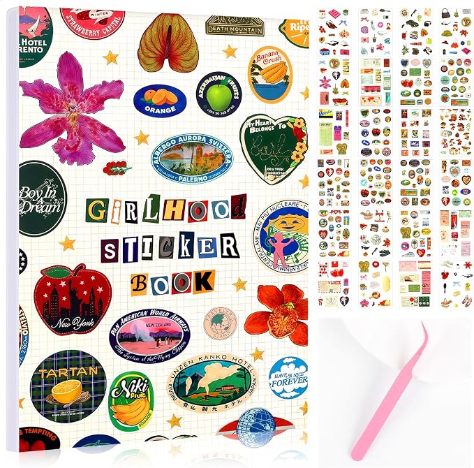Tmtains 1260+Pcs 2026 New Girlhood Sticker Book Korean Sticker Book by Tmtains
