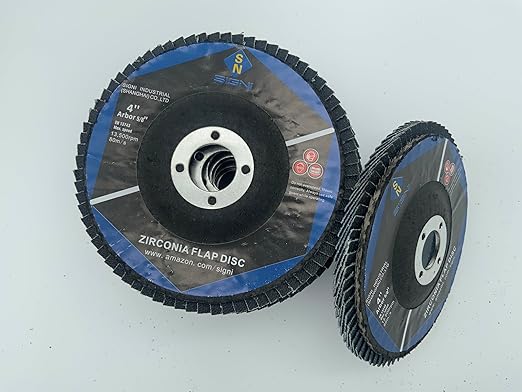 SIGNI 4" x 5/8" Premium Zirconia Flap Discs T27 10-Pack (Grit 120#)